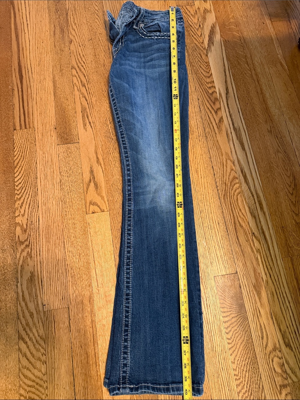 Women’s Miss Me Blue Embroidered Signature boot cut Pocket Jeans - Brand - Picture 15 of 16
